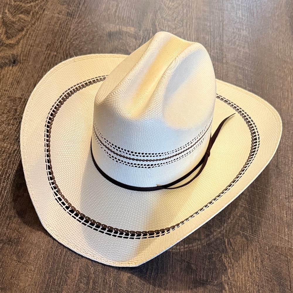 NWT American Hat Makers Cream Straw Cowboy Hat Size L